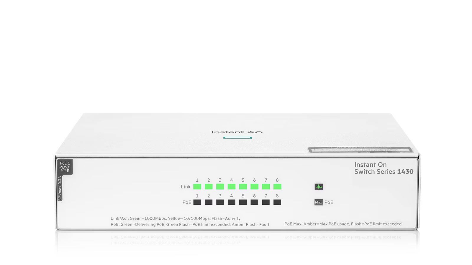 HPE Networking Instant On 1430 8G Class4 PoE 64W Switch